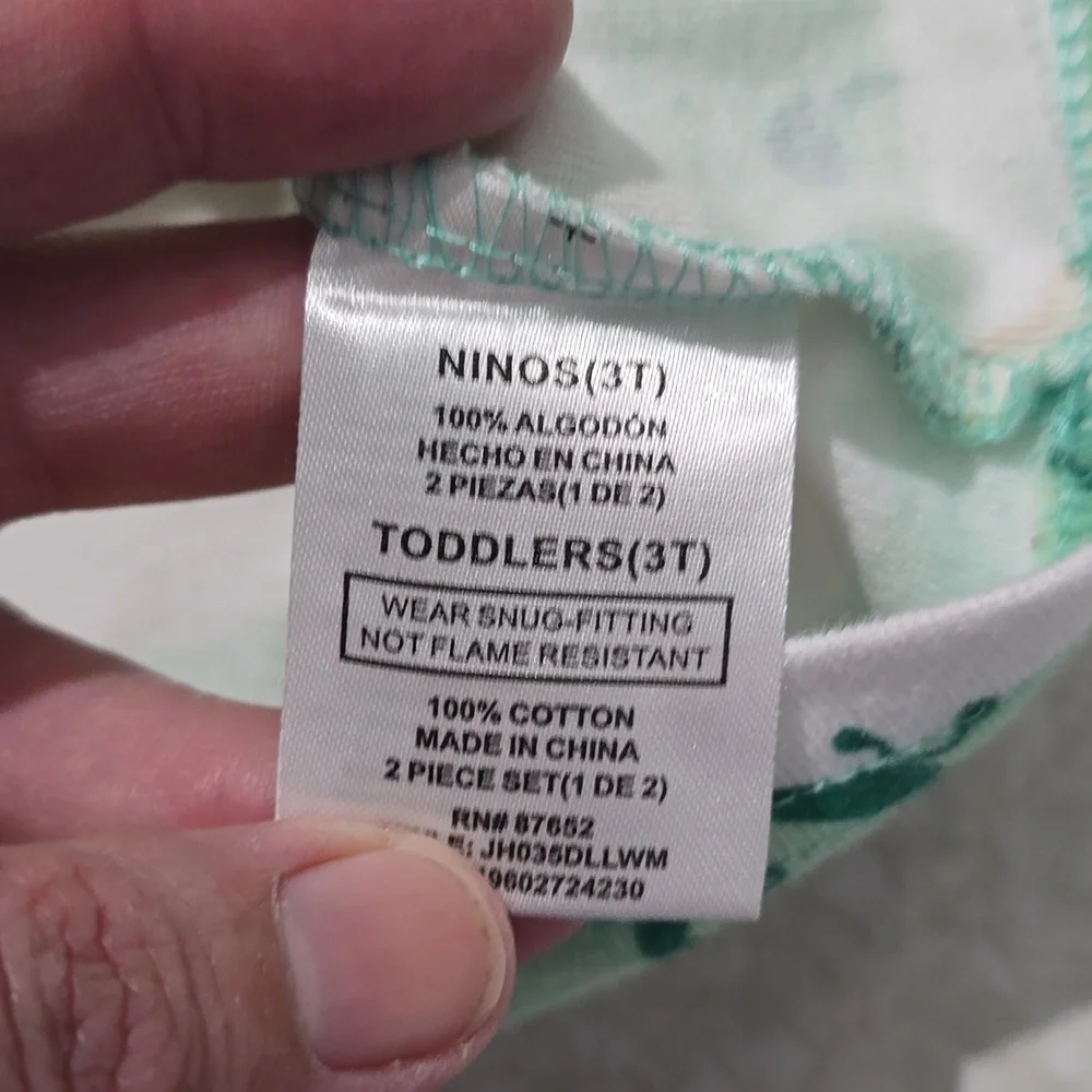 Cocomelon Green and Orange‎ Pajama Set Size 3T